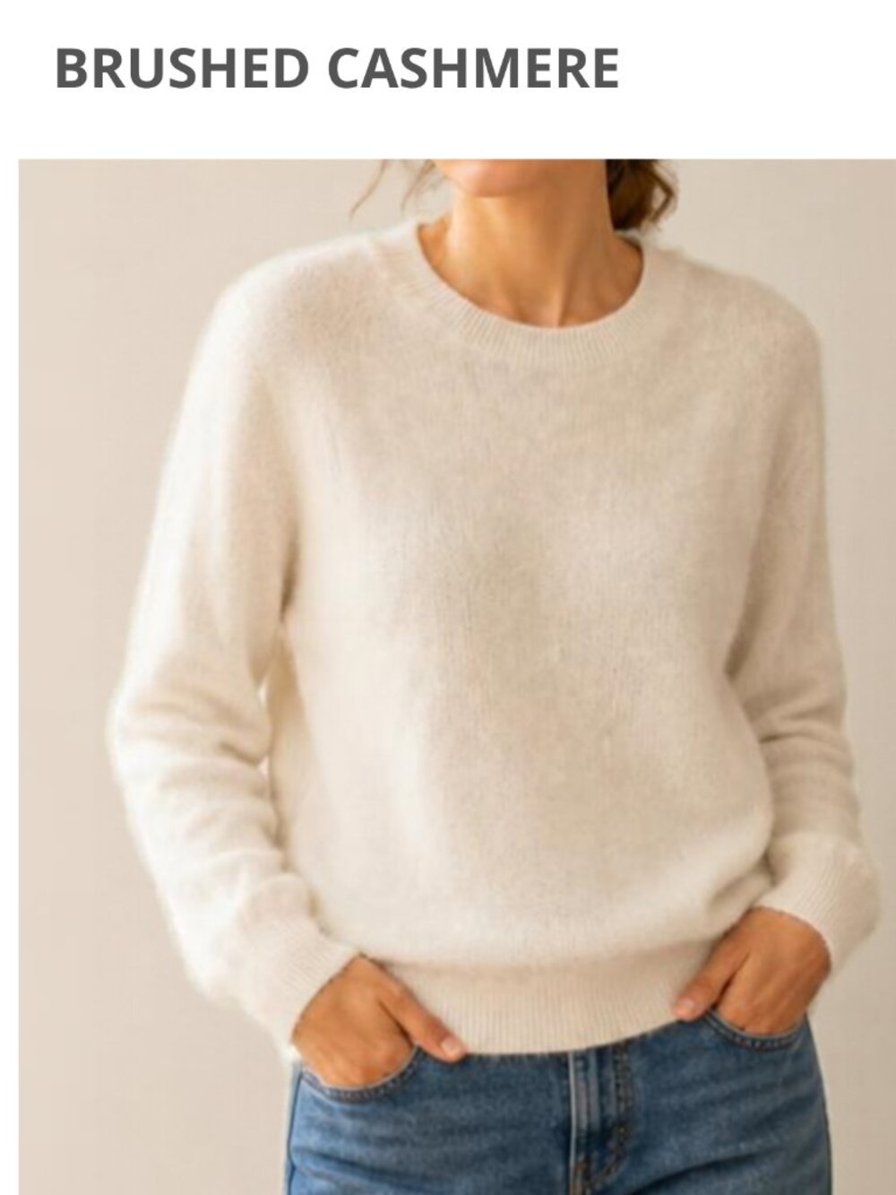 New Off-White Brushed Cashmere Woo Crewneck Sweater Large
